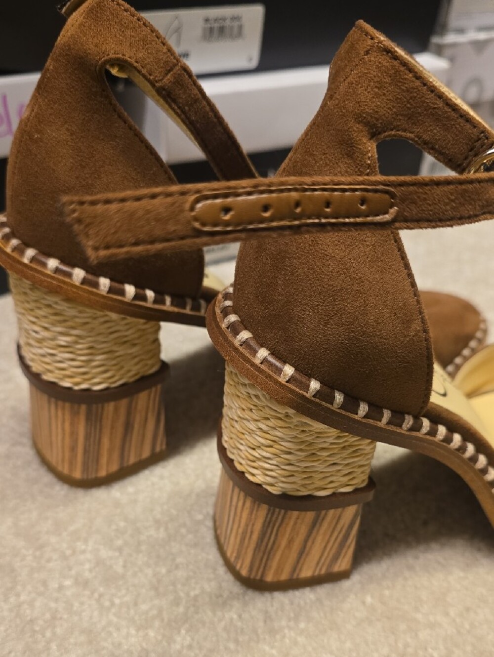 Jessica Simpson Cognac Suede Ankle-Strap Block Heels [8.5M] - Picture 2 of 7